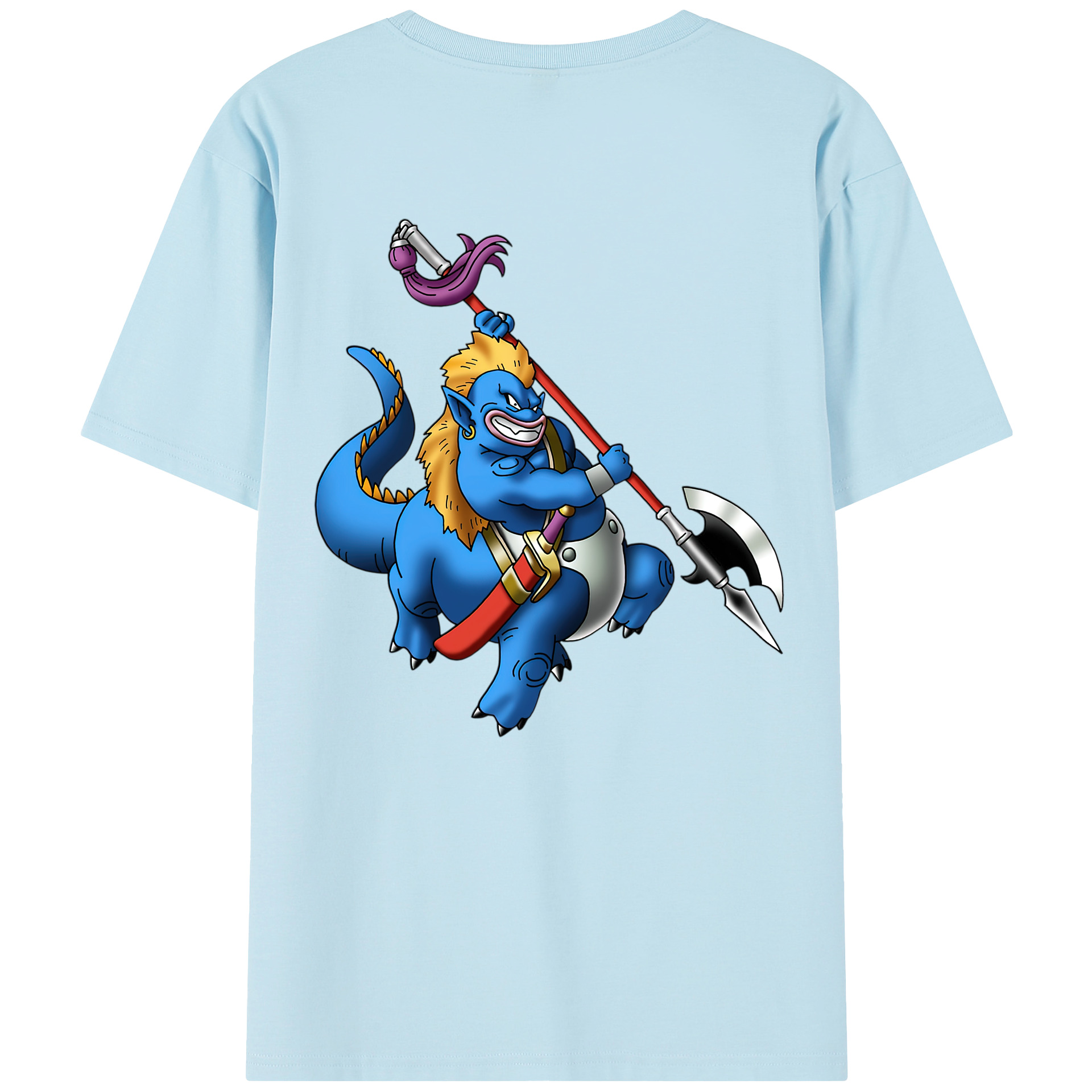 （画像用） ドラゴンクエスト Doragon Kuesuto Dragon Quest 綿100％半袖Tシャツ（背面プリント）